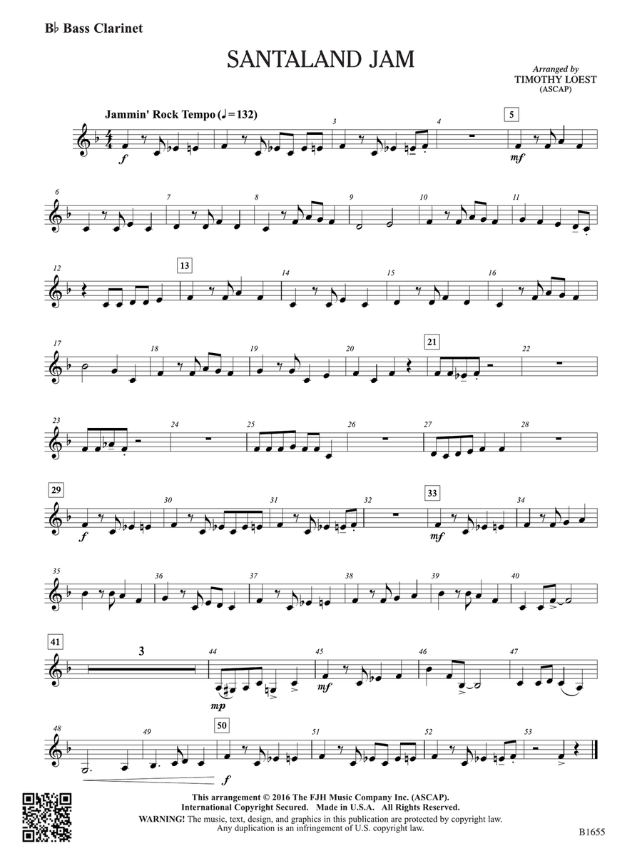 Santaland Jam: B-flat Bass Clarinet Bass Clarinet scores gallery preview page 1