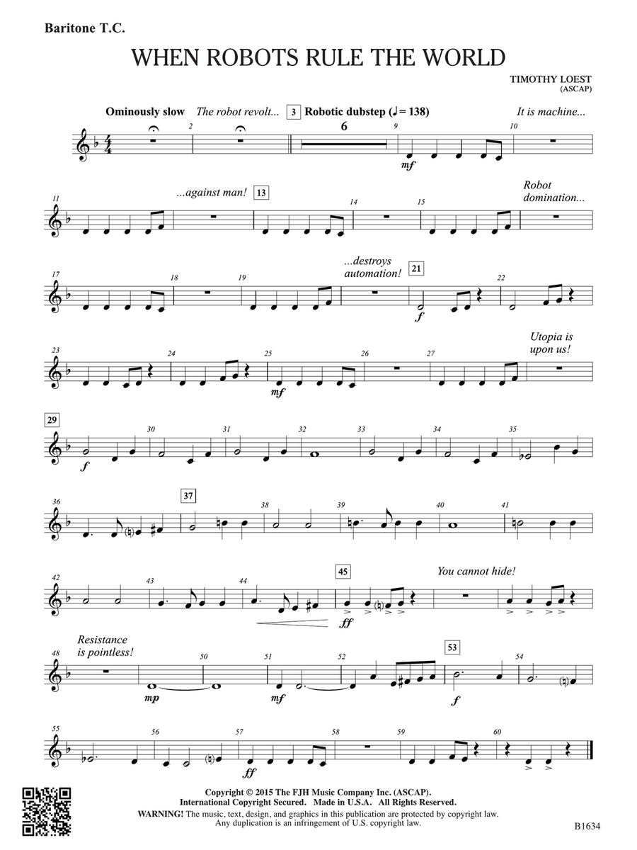When Robots Rule the World: Baritone T.C. Baritone Horn TC scores gallery preview page 1