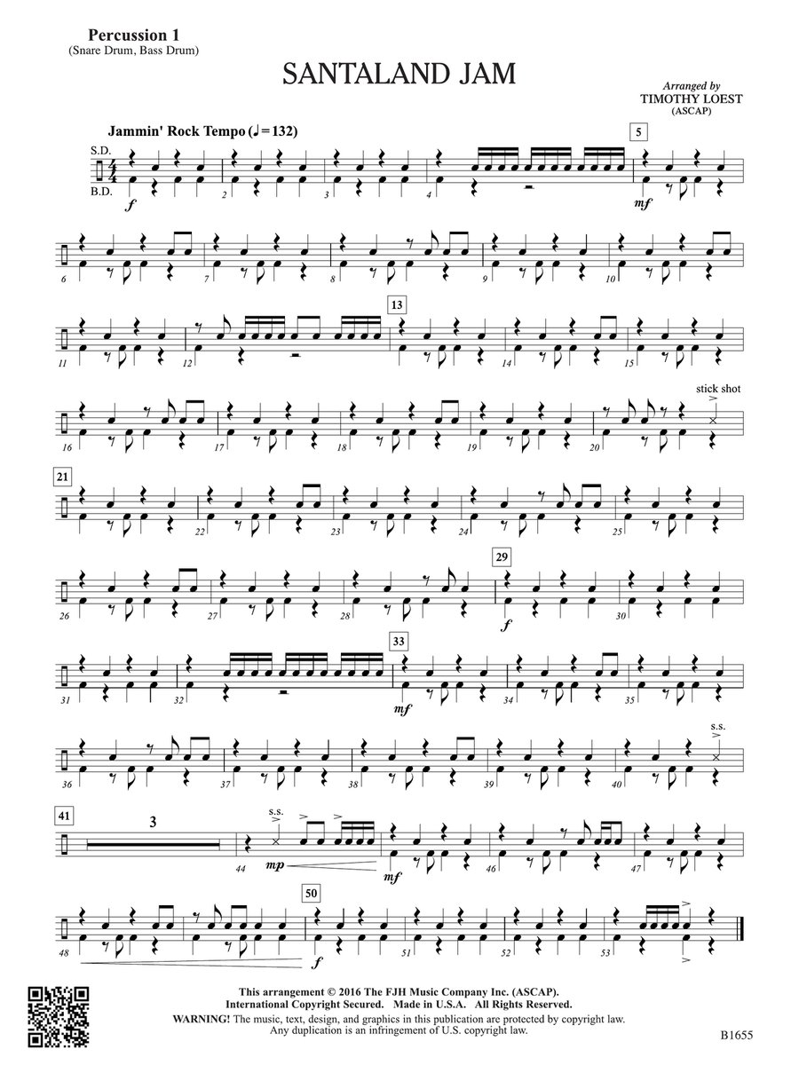 Santaland Jam: Percussion 1 Percussion scores gallery preview page 1