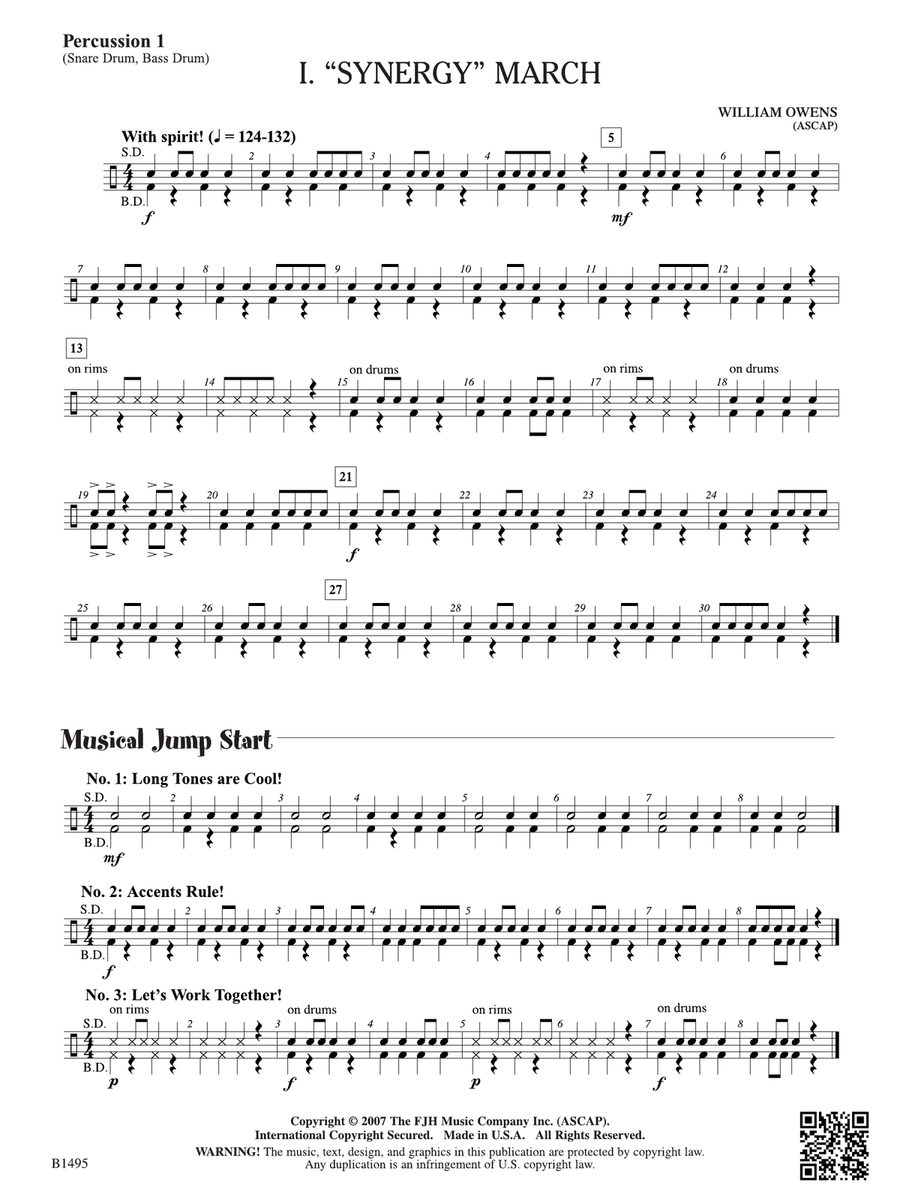 Curtain Up! (Complete Concert Starter Series Vol. 1): Percussion 1 Percussion scores gallery preview page 1