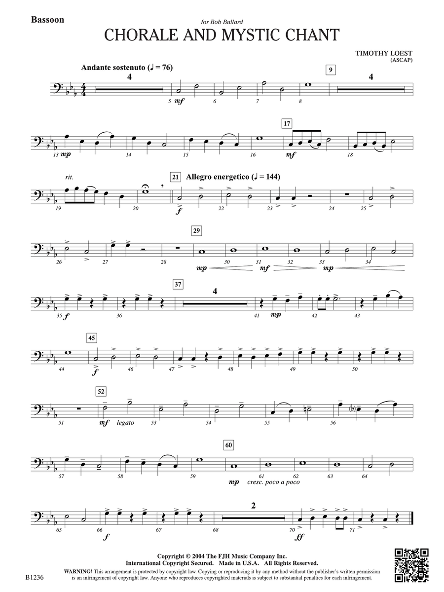 Chorale and Mystic Chant: Bassoon Bassoon scores gallery preview page 1