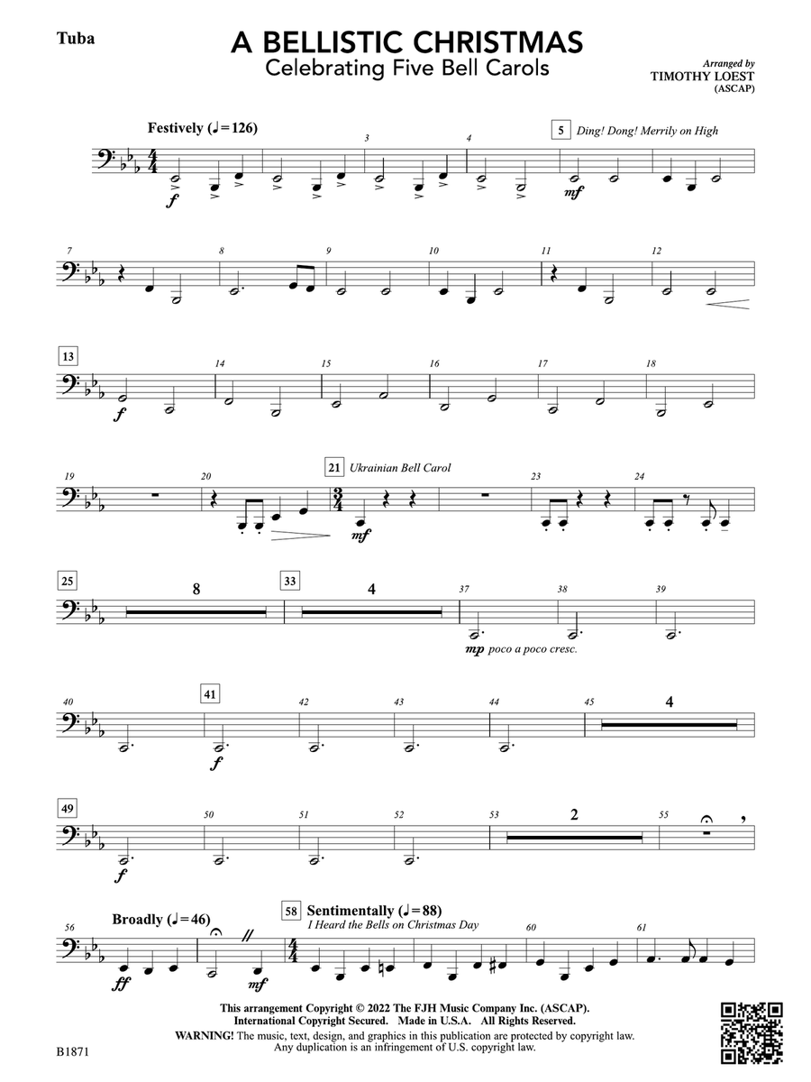 A Bellistic Christmas: Tuba Tuba scores gallery preview page 1