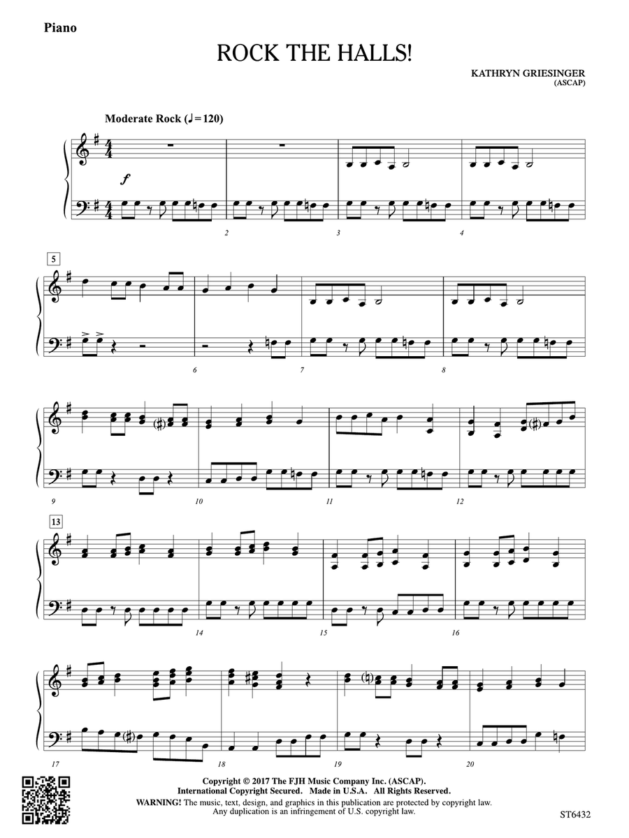 Rock The Halls!: Piano Rock The Halls!: Piano Piano Solo scores gallery preview page 1
