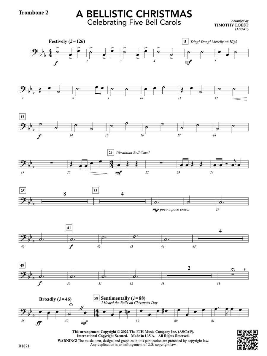 A Bellistic Christmas: Trombone 2 Trombone scores gallery preview page 1