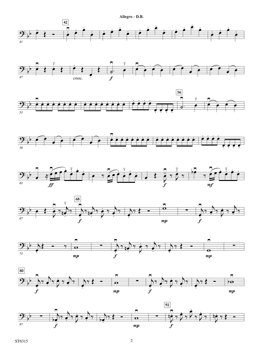 Allegro from Sinfonia No. 6: Double Bass Double Bass scores gallery preview page 2