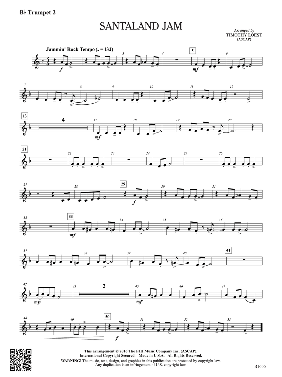 Santaland Jam: B-flat Trumpet 2 B-Flat Trumpet scores gallery preview page 1