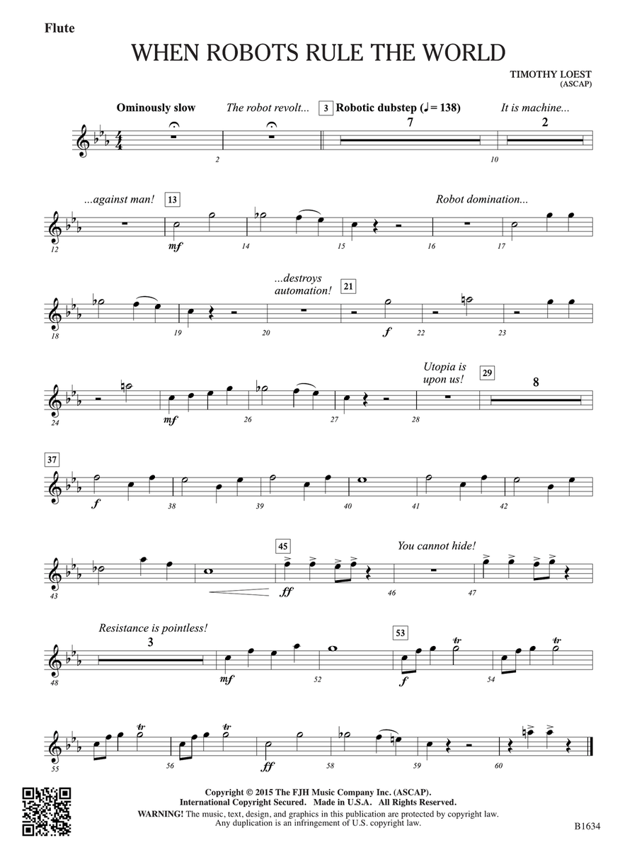 When Robots Rule the World: Flute Flute scores gallery preview page 1