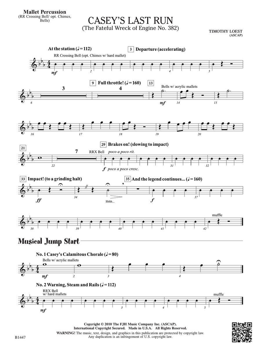 Casey's Last Run: Mallet Percussion Percussion scores gallery preview page 1