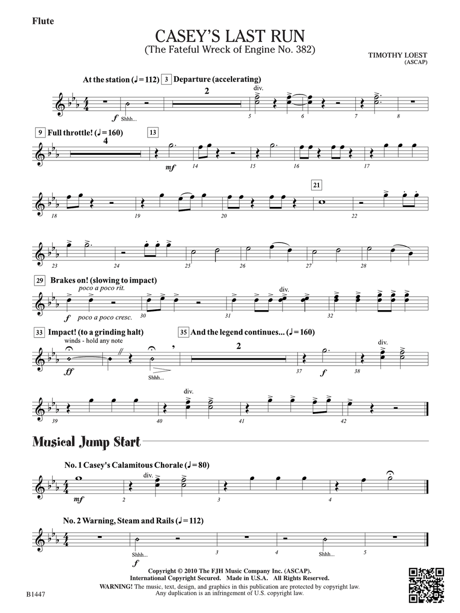 Casey's Last Run: Flute Casey's Last Run: Flute Flute scores gallery preview page 1