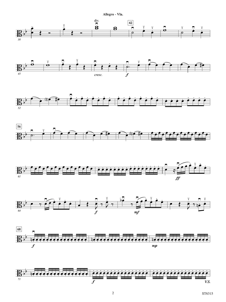 Allegro from Sinfonia No. 6: Viola Viola scores gallery preview page 2