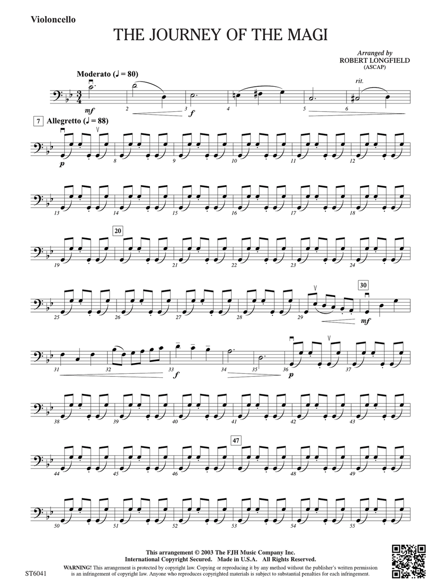 The Journey of the Magi: Violoncello Part scores gallery preview page 1