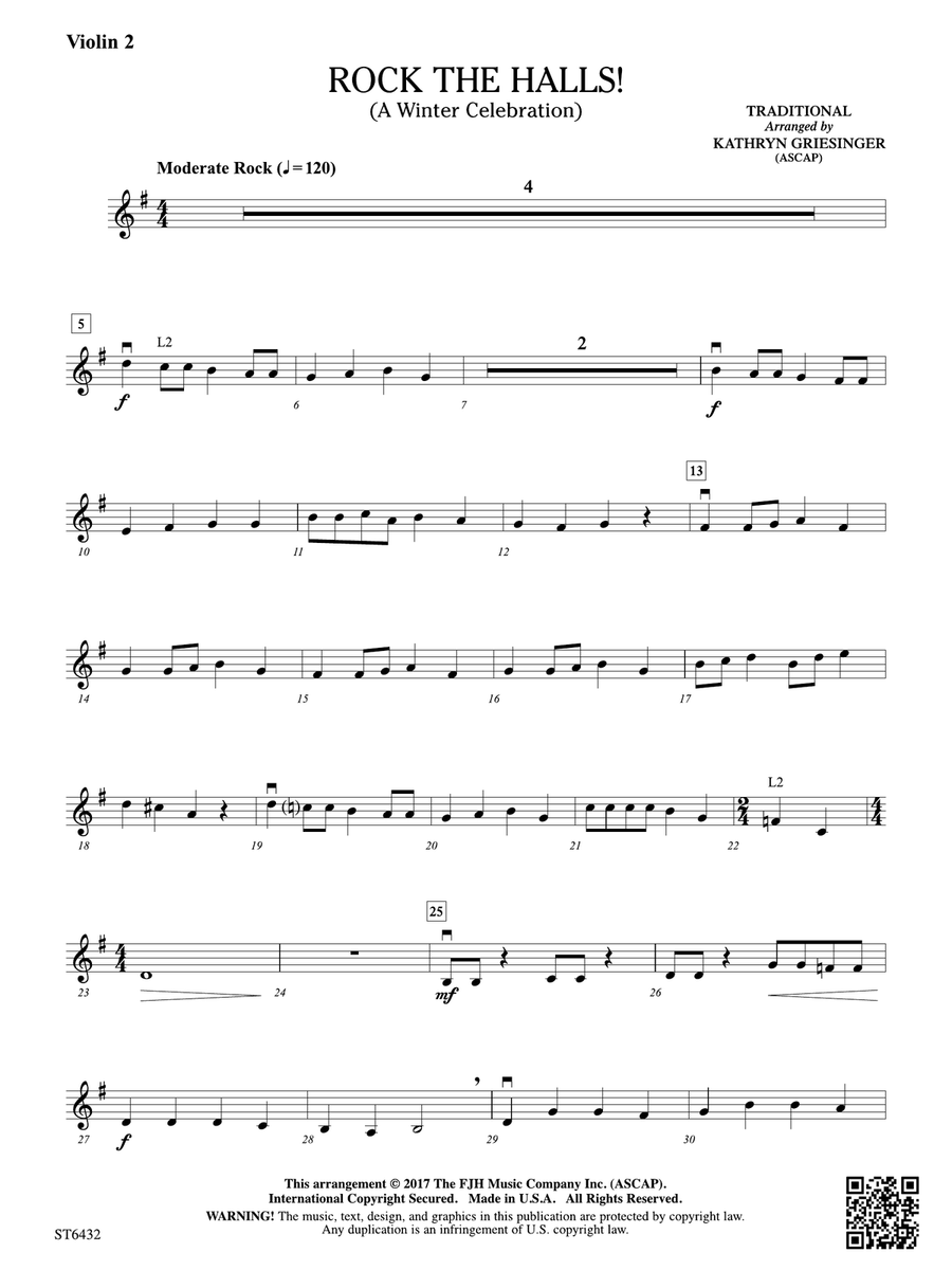 Rock The Halls!: Violin 2 Violin scores gallery preview page 1