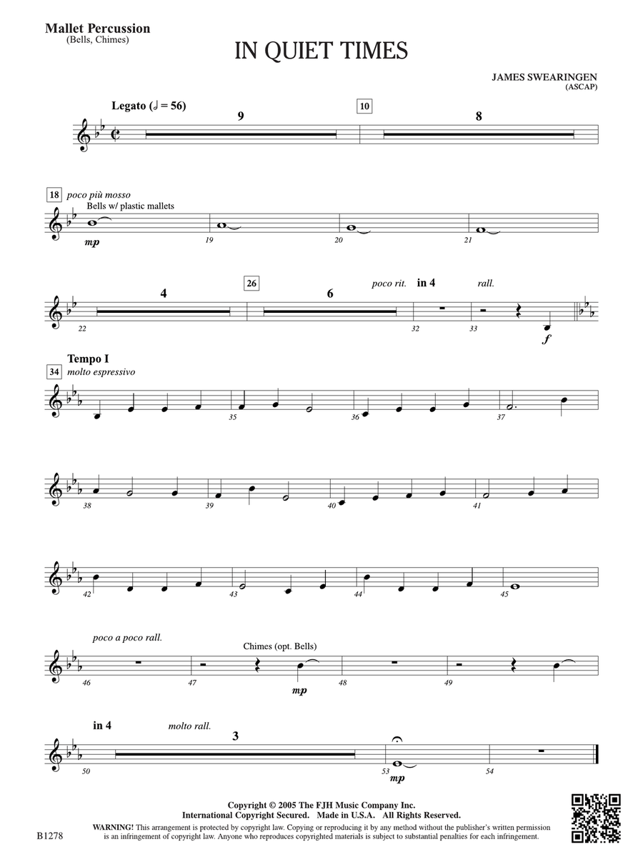 In Quiet Times: Mallet Percussion Percussion scores gallery preview page 1