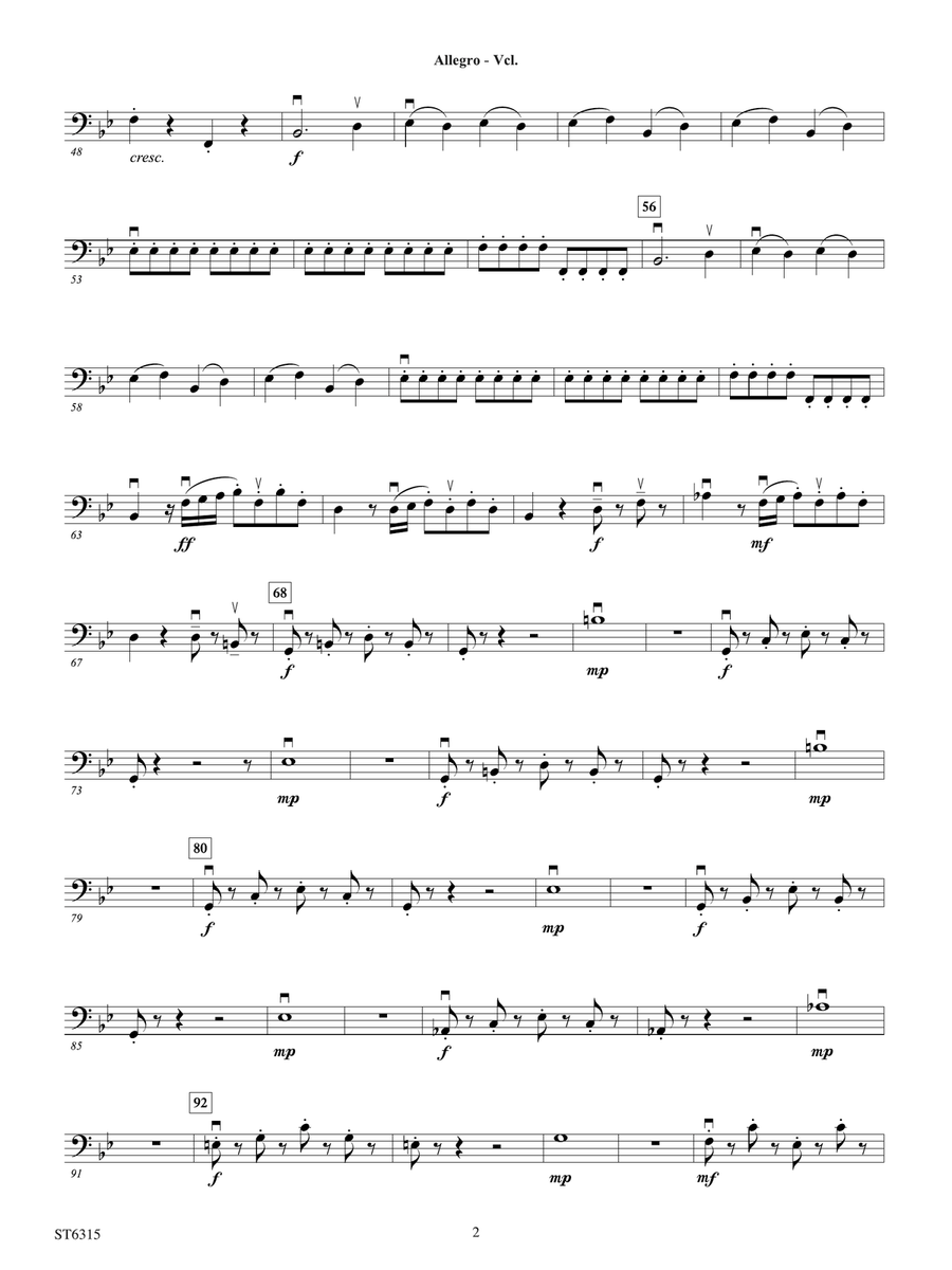 Allegro from Sinfonia No. 6: Violoncello Part scores gallery preview page 2