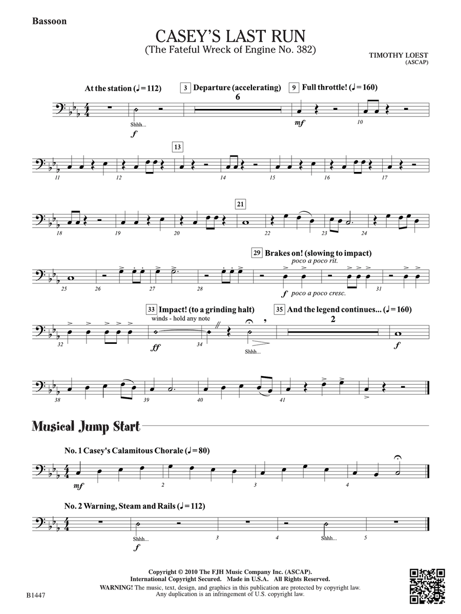 Casey's Last Run: Bassoon Bassoon scores gallery preview page 1