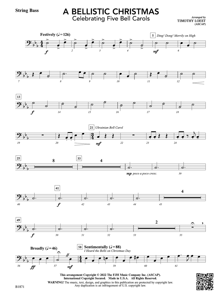 A Bellistic Christmas: String Bass Double Bass scores gallery preview page 1