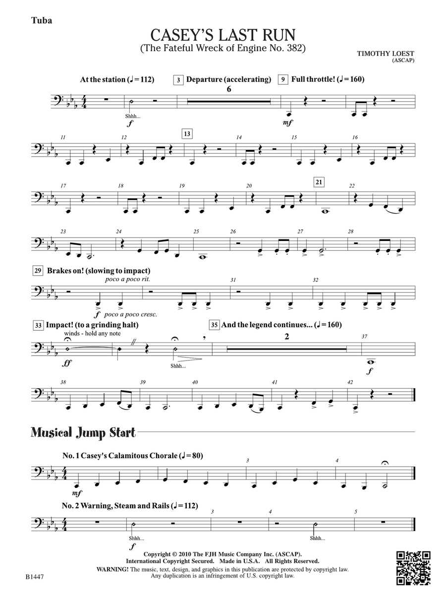 Casey's Last Run: Tuba Casey's Last Run: Tuba Tuba scores gallery preview page 1
