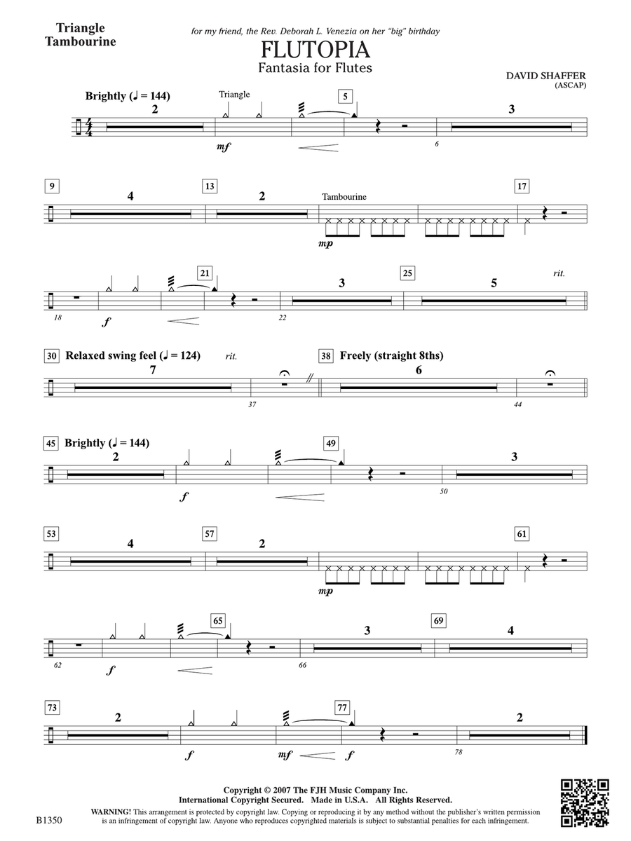 Flutopia (Fantasia for Flutes): Triangle Flute scores gallery preview page 1