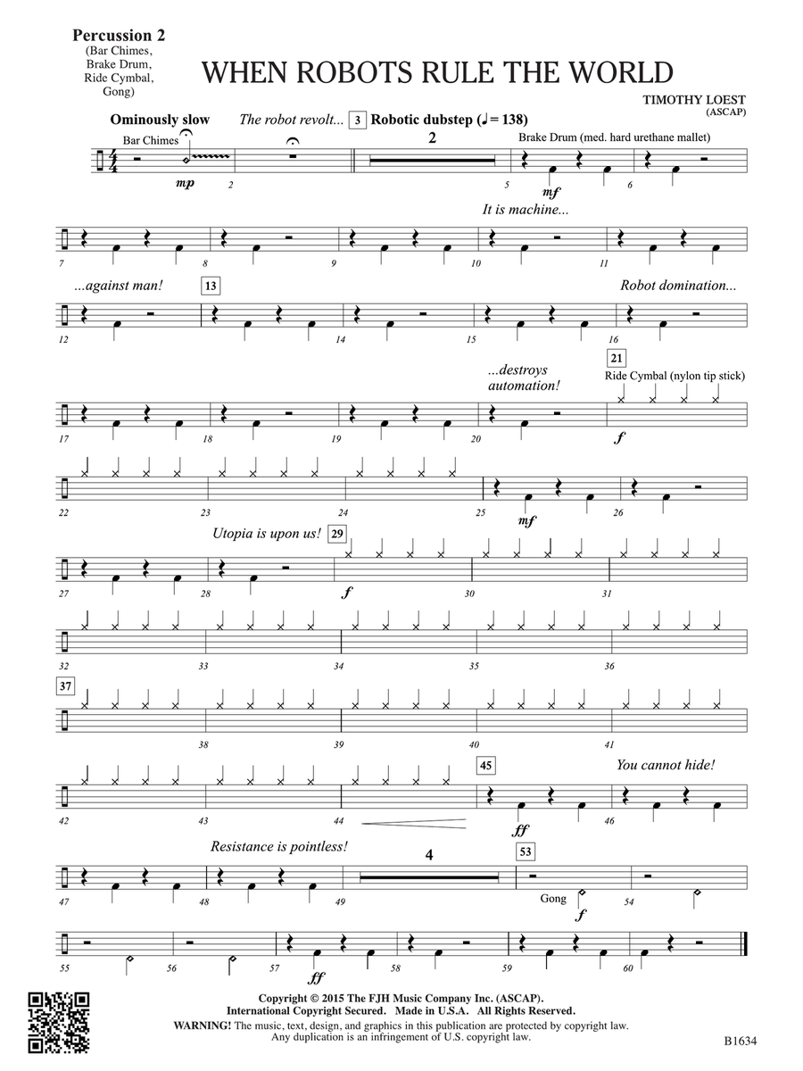 When Robots Rule the World: Percussion 2 Percussion scores gallery preview page 1
