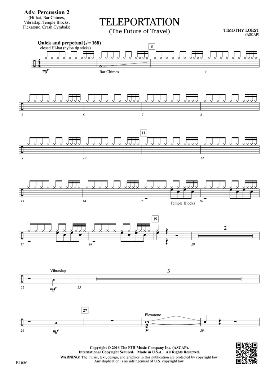 Teleportation: Adv. Percussion 2 Percussion scores gallery preview page 1