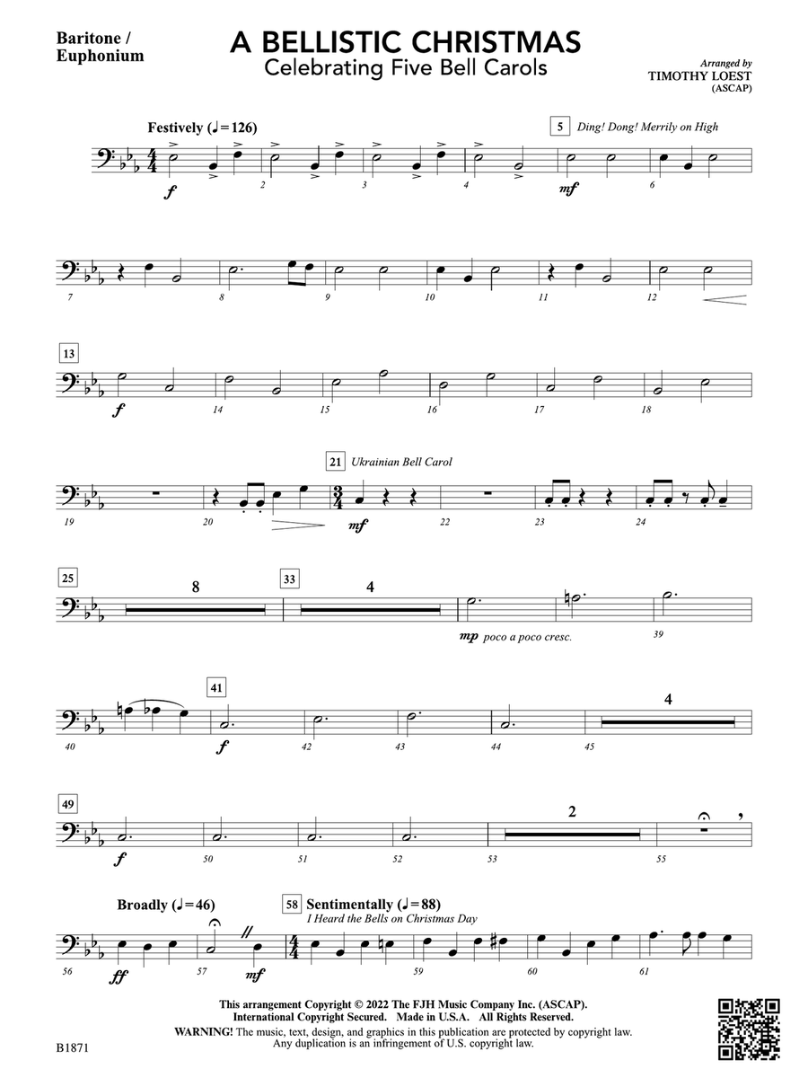 A Bellistic Christmas: Baritone / Euphonium Baritone Horn scores gallery preview page 1