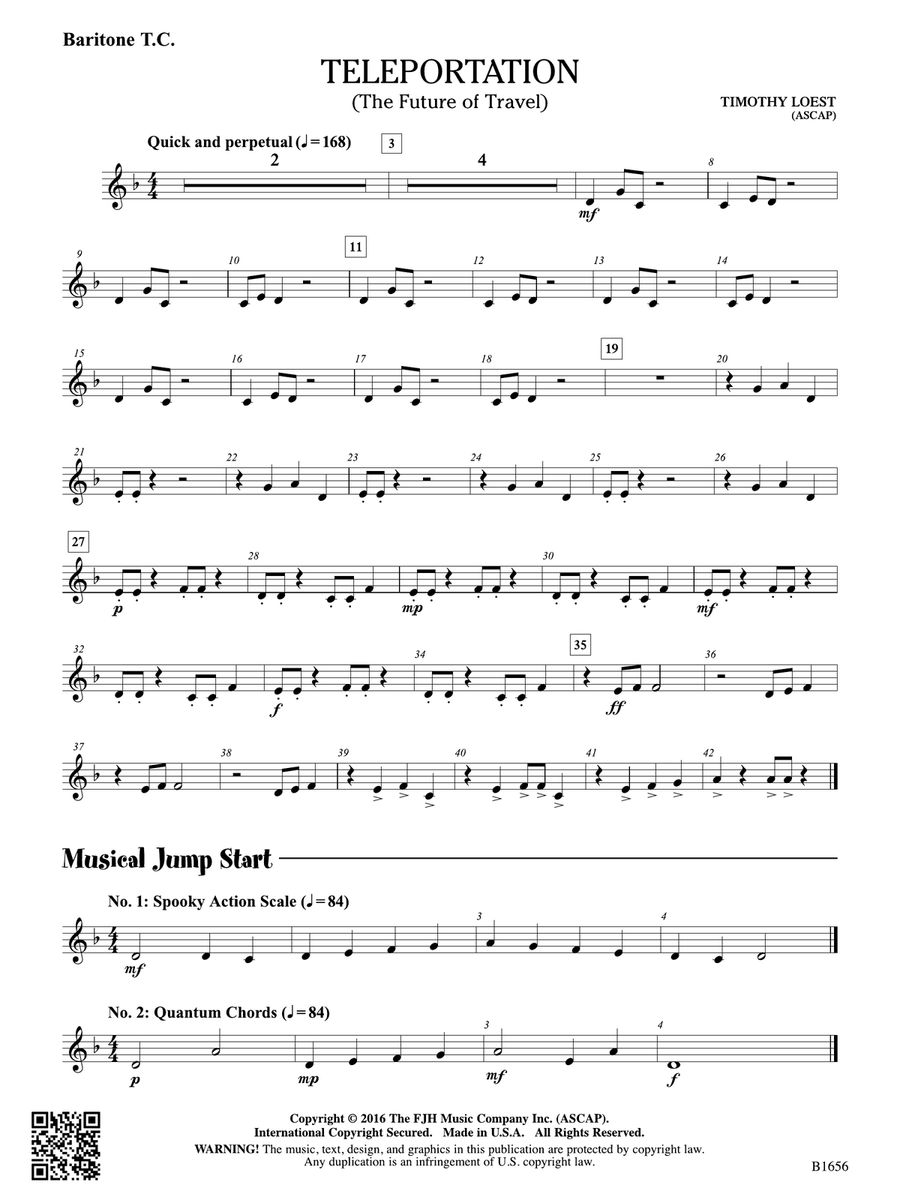Teleportation: Baritone T.C. Baritone Horn TC scores gallery preview page 1