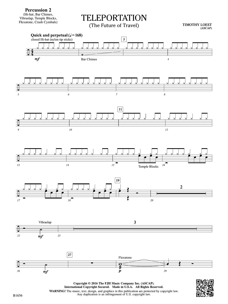 Teleportation: Percussion 2 Percussion scores gallery preview page 1
