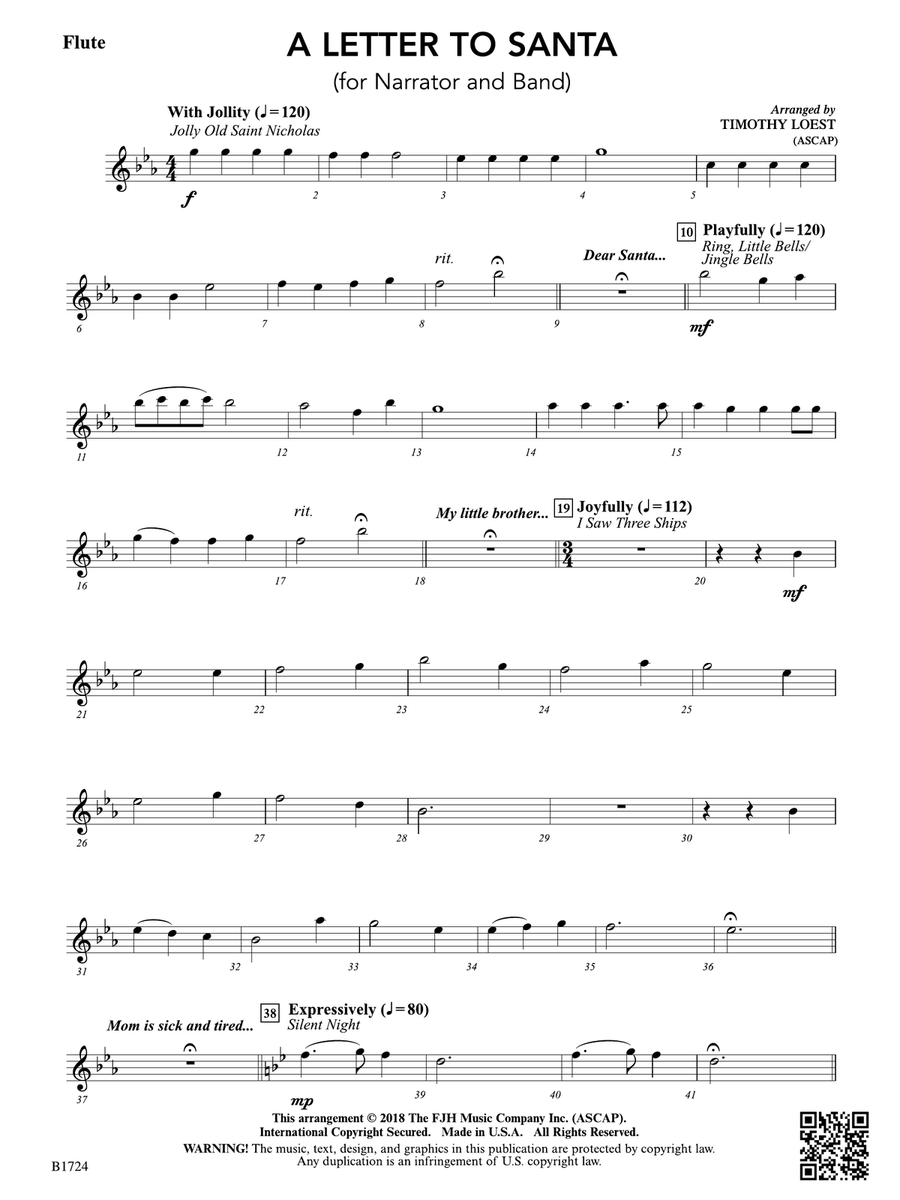 A Letter to Santa: Flute A Letter to Santa: Flute Flute scores gallery preview page 1