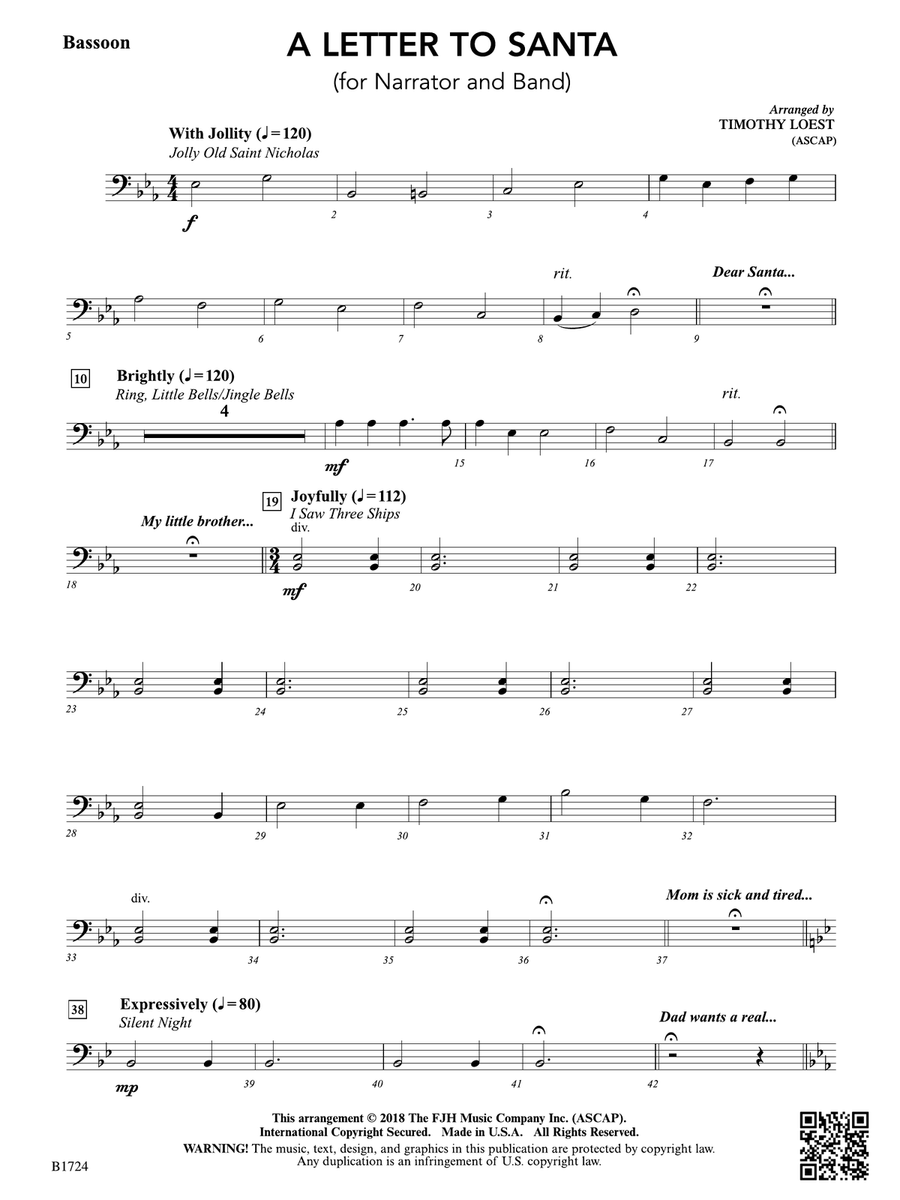 A Letter to Santa: Bassoon Bassoon scores gallery preview page 1