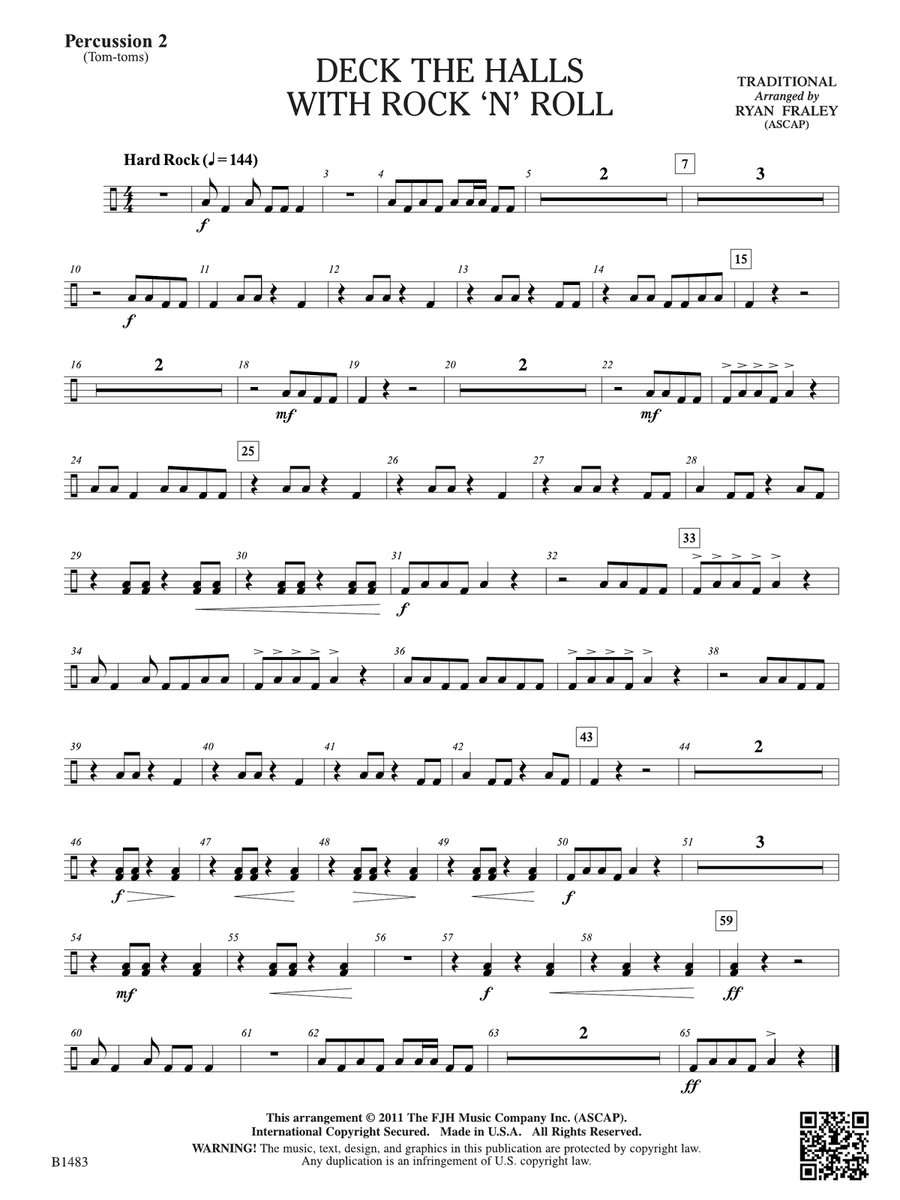 Deck the Halls with Rock 'n' Roll: Percussion 2 Percussion scores gallery preview page 1