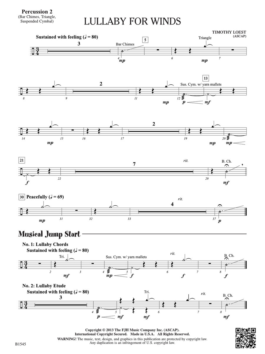 Lullaby for Winds: Percussion 2 Percussion scores gallery preview page 1