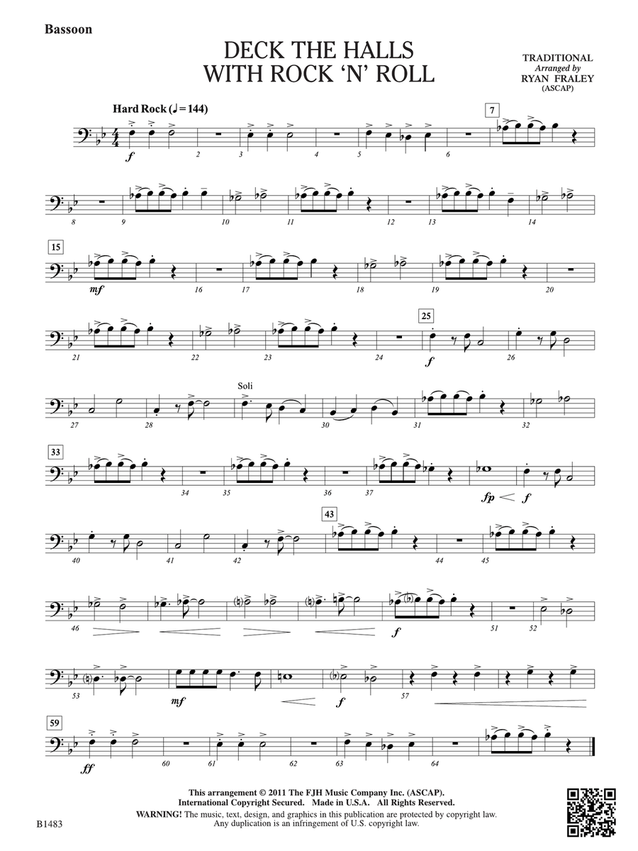 Deck the Halls with Rock 'n' Roll: Bassoon Bassoon scores gallery preview page 1
