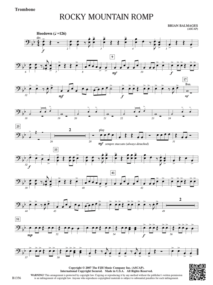 Rocky Mountain Romp: Trombone Trombone scores gallery preview page 1