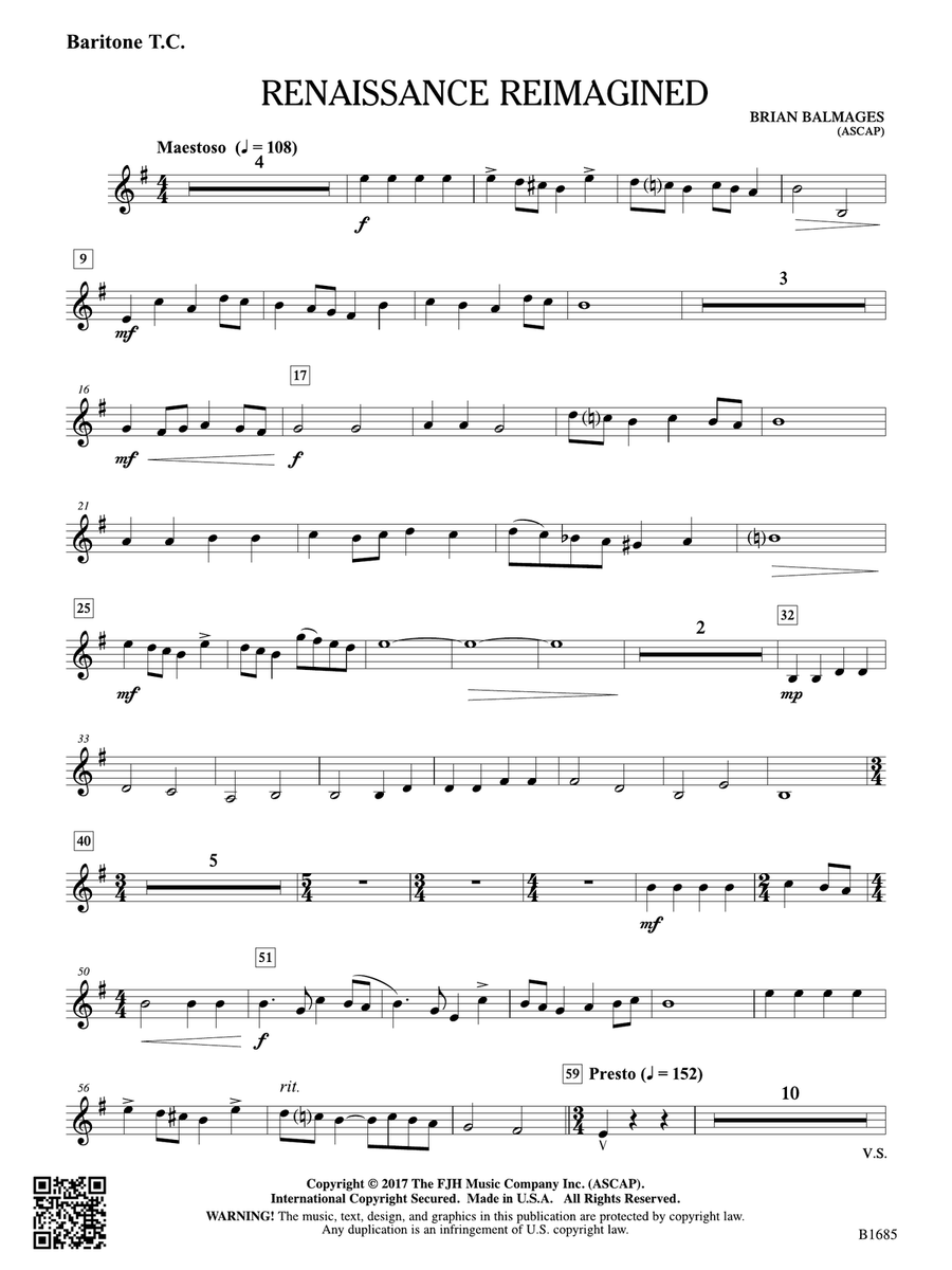 Renaissance Reimagined: Baritone T.C. Baritone Horn TC scores gallery preview page 1