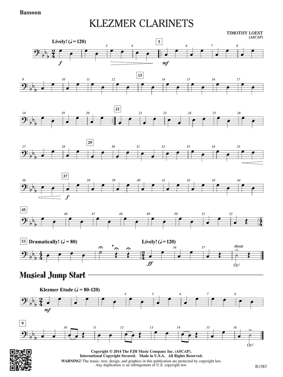 Klezmer Clarinets: Bassoon Bassoon scores gallery preview page 1