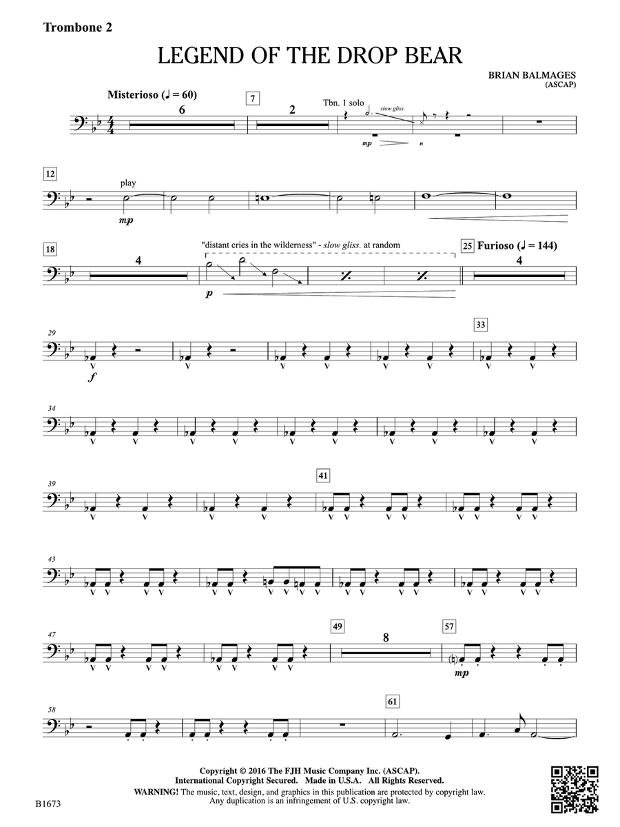 Legend of the Drop Bear: Trombone 2 Trombone scores gallery preview page 1