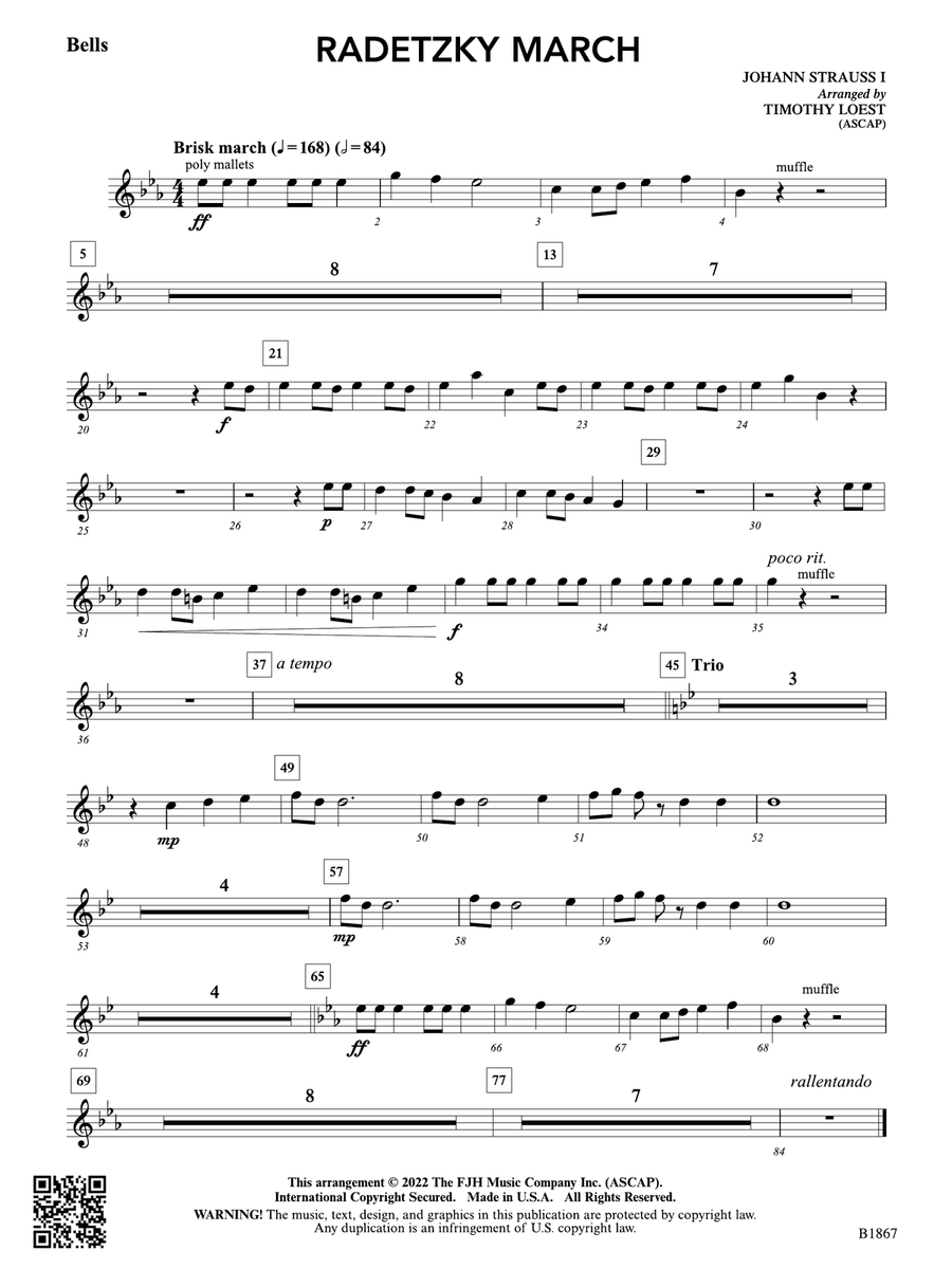 Radetzky March: Bells Radetzky March: Bells Part scores gallery preview page 1