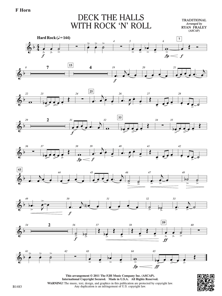 Deck the Halls with Rock 'n' Roll: F Horn Horn scores gallery preview page 1