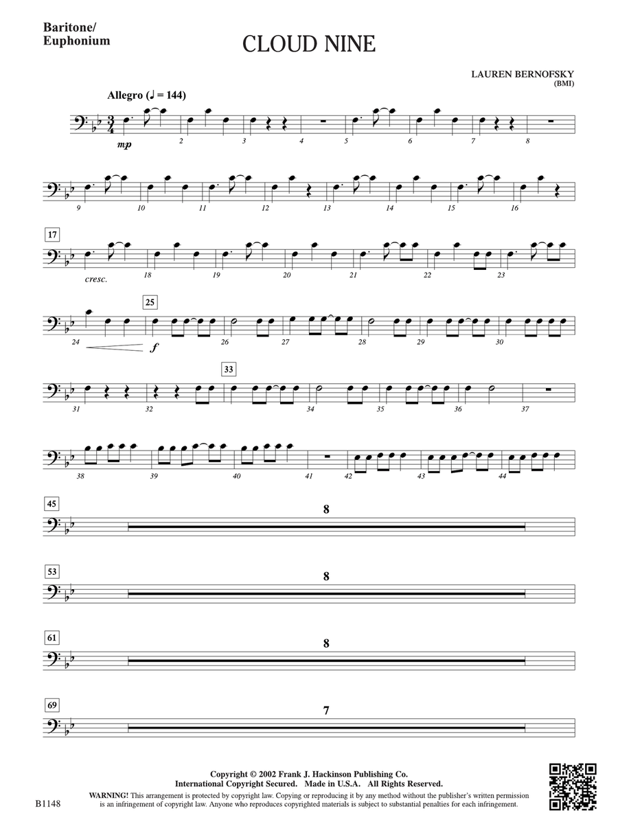 Cloud Nine: Baritone/Euphonium Baritone Horn scores gallery preview page 1