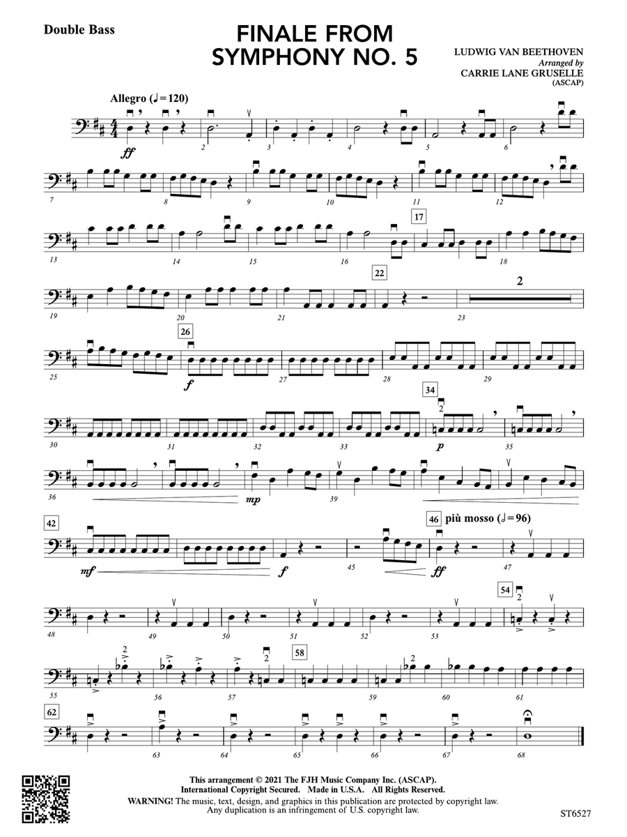 Finale from Symphony No. 5: Double Bass Double Bass scores gallery preview page 1