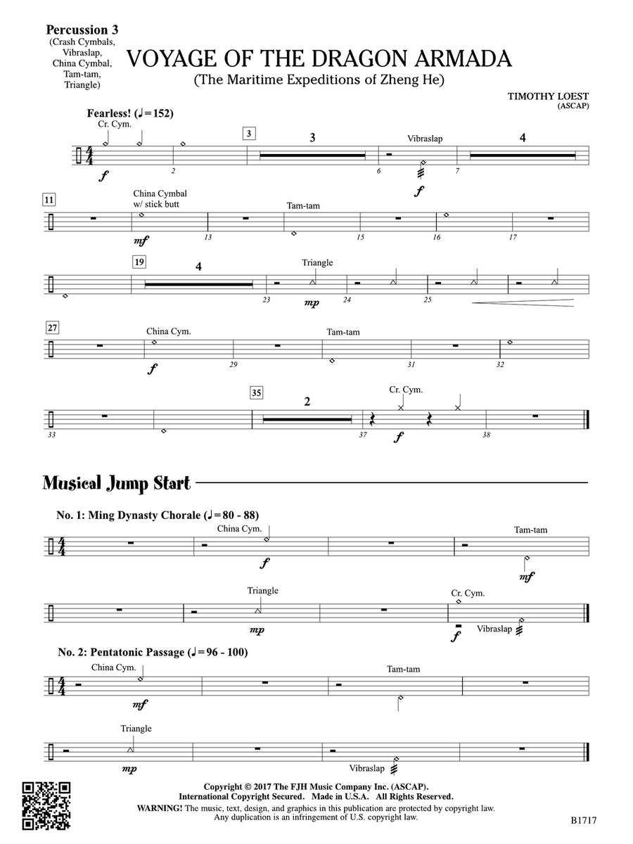 Voyage of the Dragon Armada: Percussion 3 Percussion scores gallery preview page 1