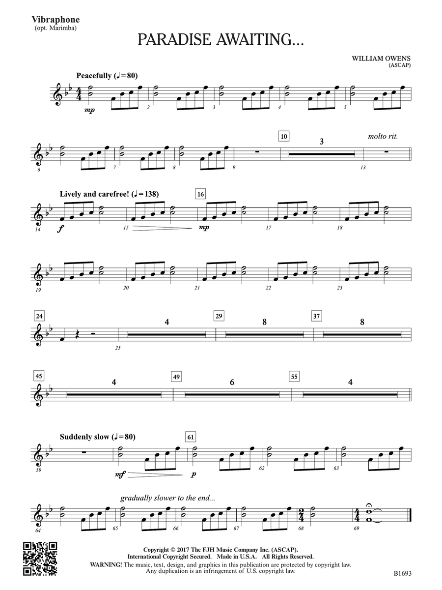 Paradise Awaiting...: Vibraphone Vibraphone scores gallery preview page 1