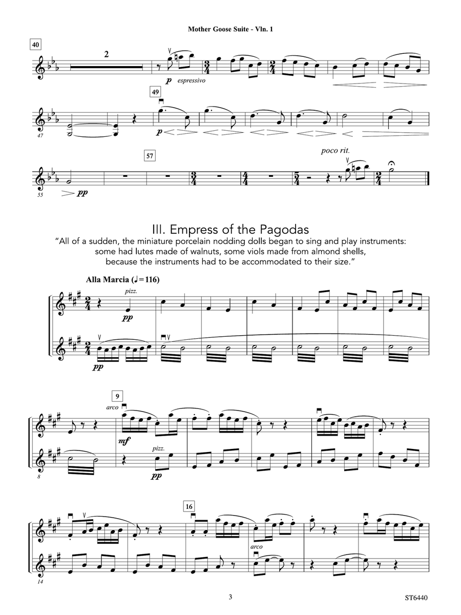 Mother Goose Suite: Violin 1 Violin scores gallery preview page 2