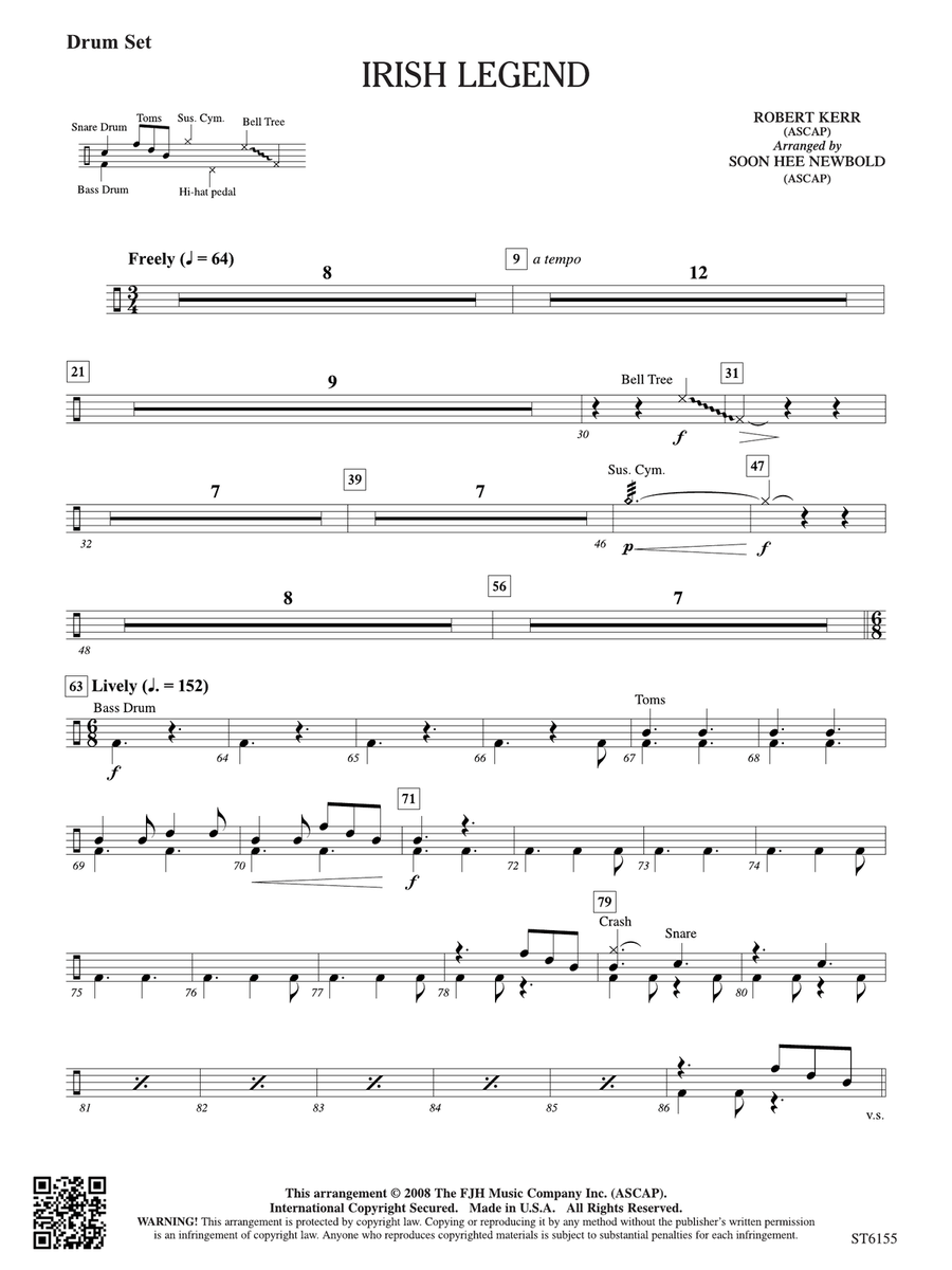 Irish Legend: Drum Set (opt.) Drum Set scores gallery preview page 1