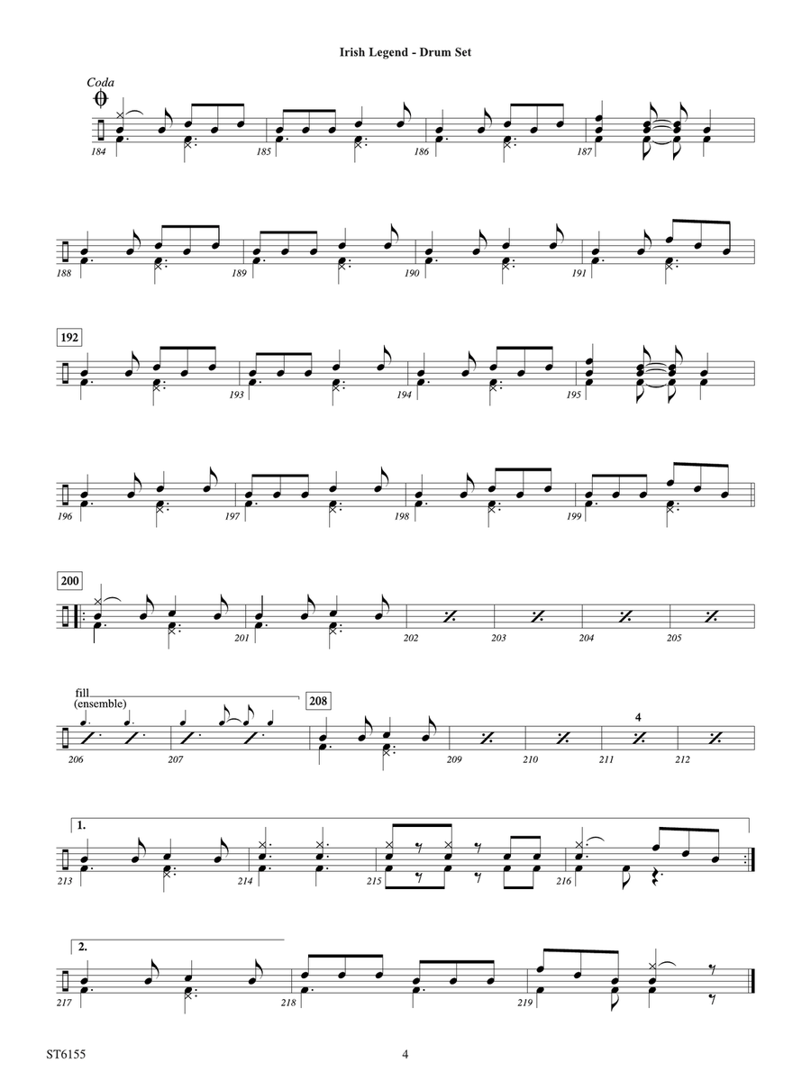 Irish Legend: Drum Set (opt.) Drum Set scores gallery preview page 2