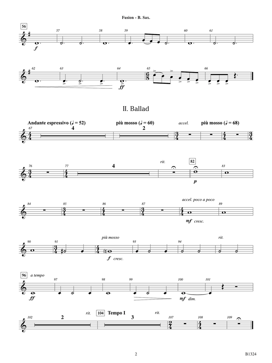 Fusion: E-flat Baritone Saxophone Baritone Saxophone scores gallery preview page 2