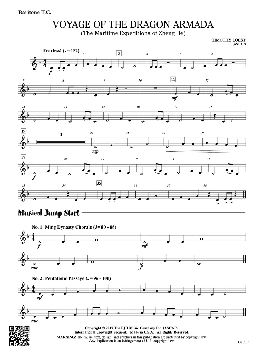 Voyage of the Dragon Armada: Baritone T.C. Baritone Horn TC scores gallery preview page 1