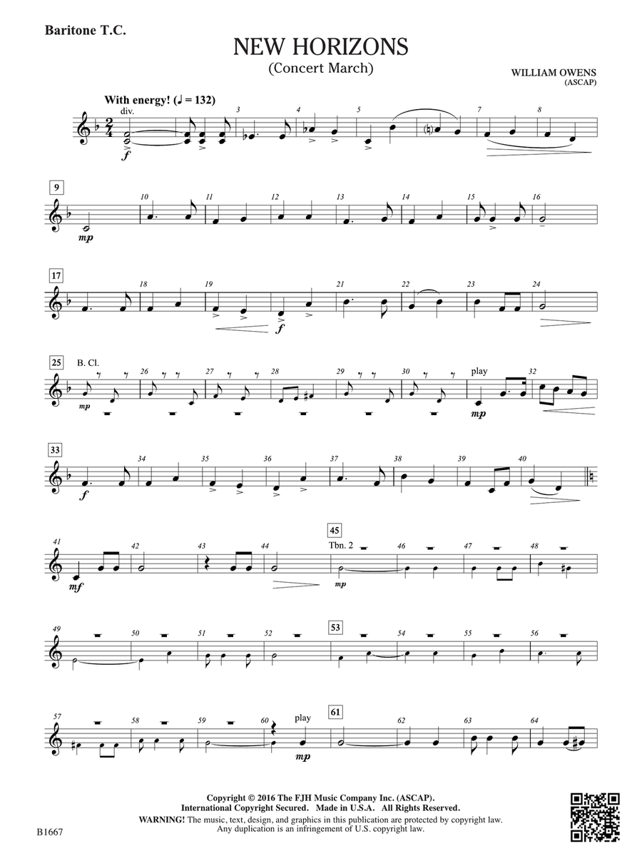 New Horizons: Baritone T.C. Baritone Horn TC scores gallery preview page 1