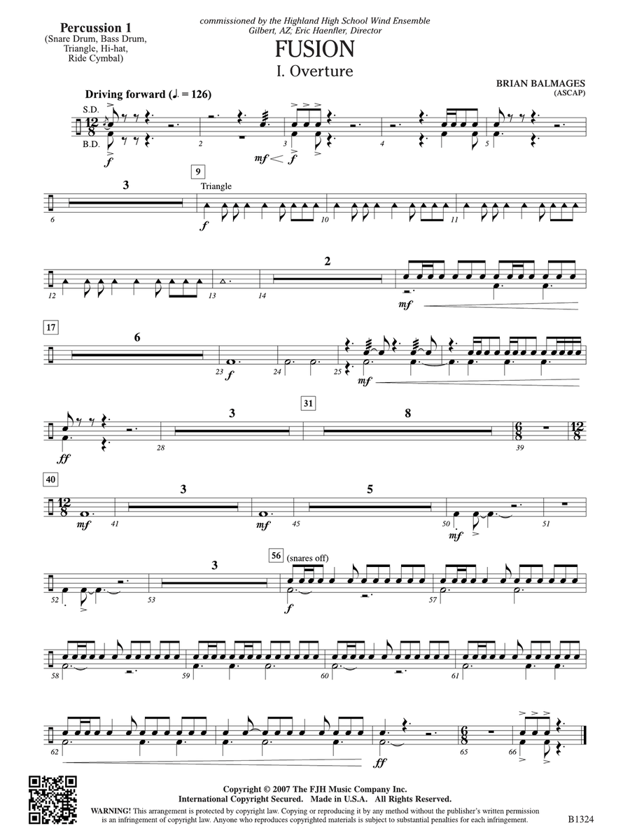 Fusion: Percussion 1 Fusion: Percussion 1 Percussion scores gallery preview page 1