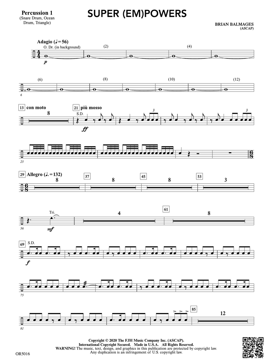 Super (Em)Powers: Percussion 1 Percussion scores gallery preview page 1